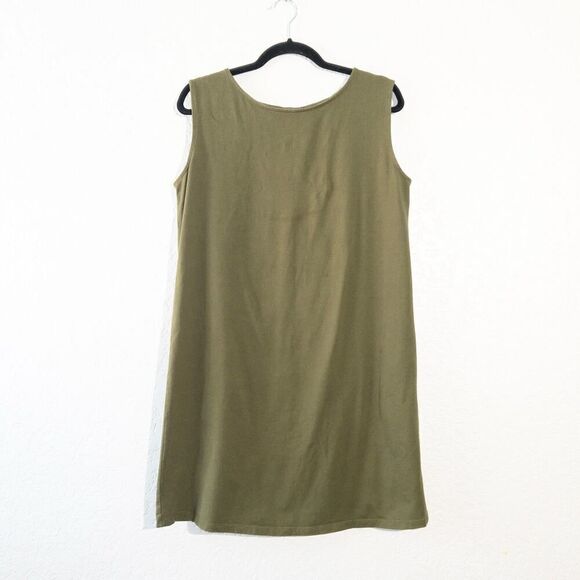 J.‎ Jill Olive Green Sleeveless Shirt Dress Size Medium Petite - Picture 1 of 5